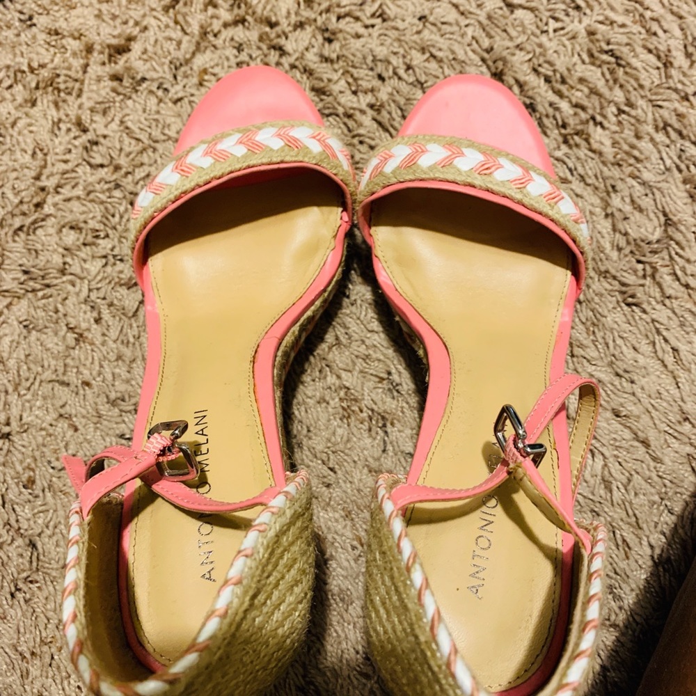 Pink,white and tan wedges - Picture 3 of 5